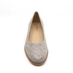 Brunate pump in beige leder 32113